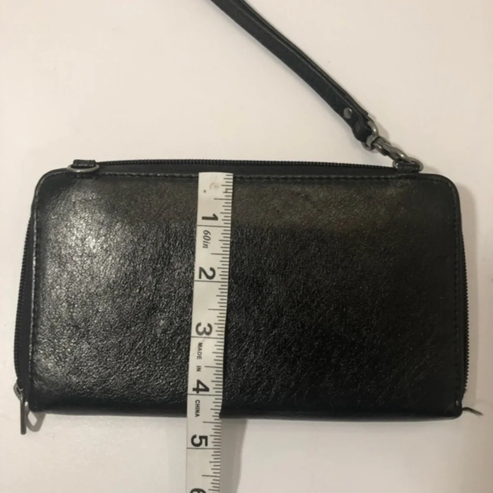 The sak black leather wristlet wallet clutch bag